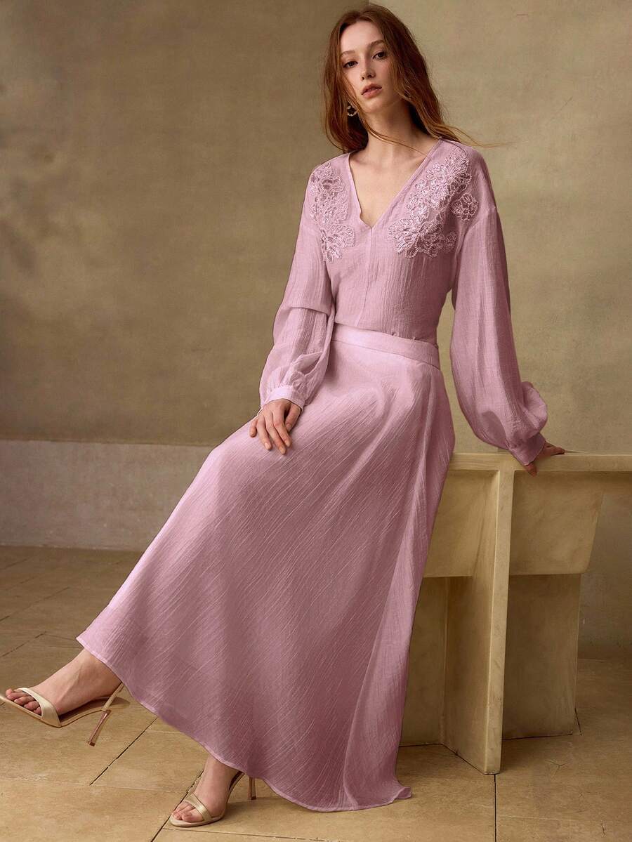 MOTF PREMIUM NEW ARRIVAL SPRING/SUMMER UMBRELLA SKIRT, PASTORAL STYLE VERSATILE COMMUTER SKIRT FOR WOMEN - Pink - View 1