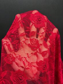 EgrlEra Women's Sexy Lace Fabric Fitted Retro Blouse - Black - View 3