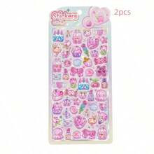 1张/2张3D立体浮雕贴纸 - 可爱猫咪、恐龙、兔子、企鹅卡通动物装饰贴纸，DIY剪贴簿材料 - 彩色 - 查看 16