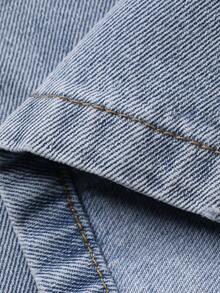 DAZY Quần jeans nữ dáng loe, chần bông, đa năng, thoáng mát, phù hợp cho mọi mùa. - Màu xanh lam - Xem 3
