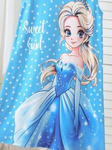1 pieza Pijama de punto con cuello redondo, estampado gráfico lindo de princesa, suave y cómodo, mejor regalo para niñas jóvenes - Multicolor - Ver 6