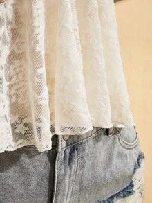 SHEIN ICON 大码针织吊带贝壳流苏装饰娃娃衫露背吊带背心沙滩装女装大码女装波西米亚风音乐节装扮女装科切拉音乐节装扮女装大码女装夏季装扮 - 米色 - 查看 9