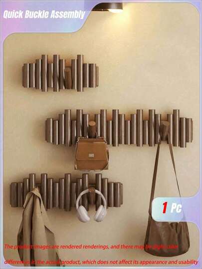 قطعة واحدة من رف معطف خشبي بشكل مفتاح البيانو الأسطواني، خطافات ديكورية خشبية للتركيب على الحائط، خطافات حائط قابلة للطي خلف الباب، رف تخزين غير مسمر للغرفة مع خطافات معاطف، لتخزين المفاتيح والقبعات والملابس والسلاسل والاكسسوارات، مناسب للديكور في ردهة المدخل وخلف الباب وجدران غرفة النوم وغرفة المعيشة