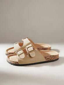 New Women's Flat Bottom Leisure Vacation Beach Commuter Flat Bottom Women's Slippers - Apricot - View 2