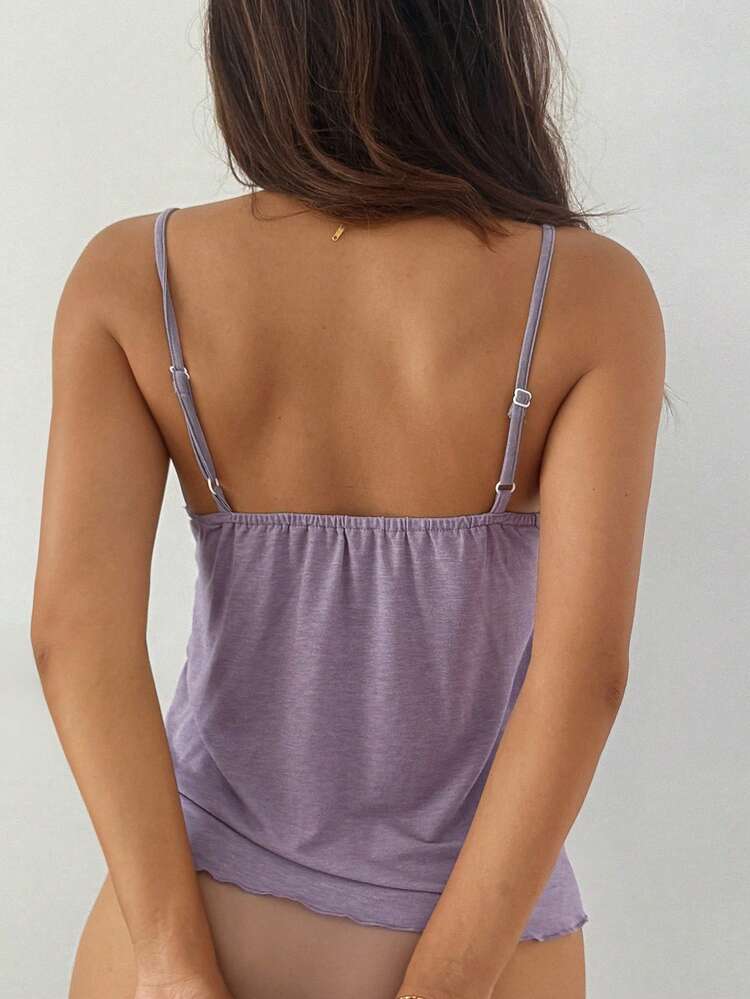 Lace Patchwork Self-Padded Women's Base Layer Top