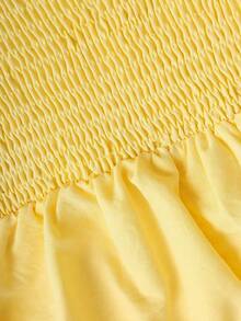 Sweetra Women's Casual Solid Color Top And Skirt 2 Pieces Set, Spring/Summer - Yellow - View 7