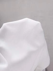 Franclia Blus Chiffon Tanpa Lengan dengan Hem Asimetris dan Pita untuk Ukuran Plus, Gaya Liburan Modis, Musim Semi/Panas - Putih - View 6