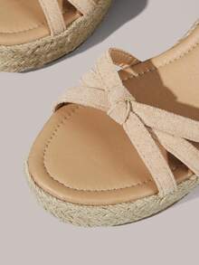 Styleloop 女士厚底坡跟凉鞋 - 杏色 - 查看 4