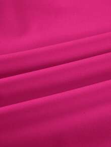 SOLERSUN Women's Elegant Asymmetric Neckline Ruched Asymmetric Hem T-Shirt - Hot Pink - View 8