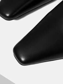 Mnmlis 2025 New Backless Mule Shoes Wear Lazy Shoes French Closed Toe Slippers Slope Heel - Black - View 4