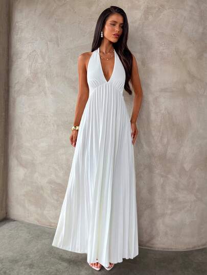 Aloruh This Elegant Solid White Maxi Dress Is Perfect For Afternoon Tea, Dates, Everyday Wear, Wedding Guest Attire, Music Festivals, Back-To-School Season, Beach Vacations, And More-Sexy, Romantic, And Glamorous, Exuding Goddess-Like Charm, It's The Perfect Choice For Parties And Gatherings. It's Also Suitable For Music Festivals, Back-To-School Season, Beach Vacations, Women's Date Wear, Women's Evening Gowns, Women's Summer White A-Line Skirts, Women's Honeymoon Wear, Women's Wedding Guest Attire, Island Vacation Wear, Women's Slip Dresses, Elegant Party Dresses, Women's Birthday Dresses, And More.