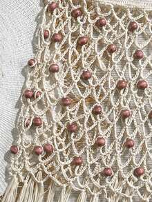 Soleia Beach Style Hollow Knit Camisole Top + Mini Skirt Set - Khaki - View 5