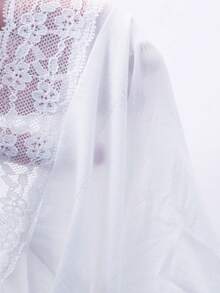 DAZY 女士休闲纯色蕾丝边吊带背心，夏季露脐上衣 - 白色 - 查看 3