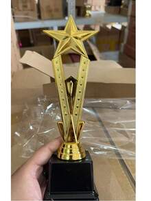 1个金色奖杯星形塑料奖杯工艺纪念品歌舞比赛奖励奖杯学校奖励用品 - 彩色 - 查看 13