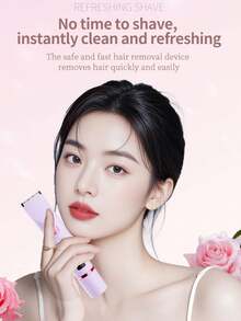 1PC Pink Dual-Head Electric Shaver For Women, IPX7 Waterproof Ceramic Blade Digital Display Body Trimmer With Type-C Charging For Bikini, Underarms & Legs - Multicolor - View 3