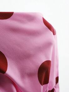 SaltGleam SaltGleam Top corto con escote halter y estampado de lunares, sexy para vacaciones - Rosa - Ver 6