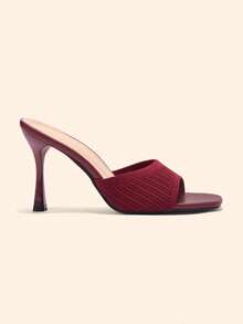 CUCCOO BASICS Sandalias con tacón para mujer - Burdeos - Ver 6