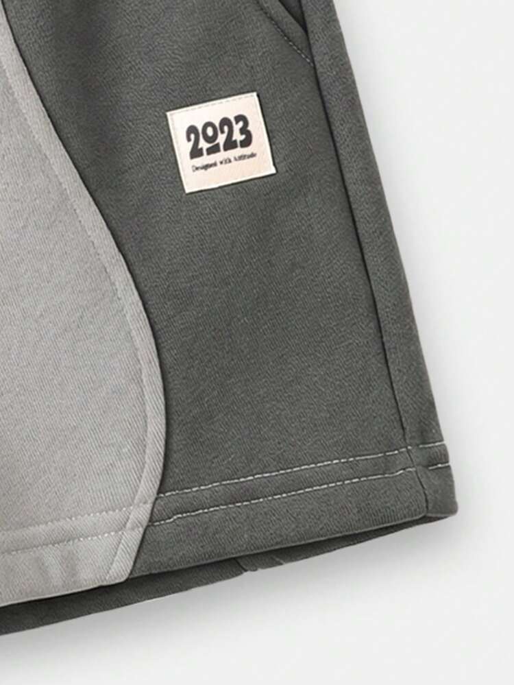 Crew Neck Tee With Sweat Shorts Set