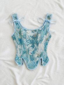 Soleia Áo croptop nữ kiểu retro cổ yếm buộc dây phía trước, thích hợp cho kỳ nghỉ xuân hè, tiệc tùng, Giáng sinh, Ngày lễ tình nhân, hẹn hò, đi biển, du thuyền, lễ hội, Lễ Phục sinh, Tết Nguyên đán. - Màu xanh lam - Xem 6