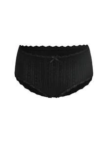 Ocili 5条装 女士浪漫纯色蕾丝边蝴蝶结装饰 100%纯棉平角内裤，柔软舒适 - 彩色 - 查看 15