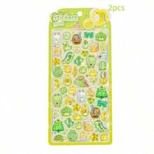 1张/2张3D立体浮雕贴纸 - 可爱猫咪、恐龙、兔子、企鹅卡通动物装饰贴纸，DIY剪贴簿材料 - 彩色 - 查看 9