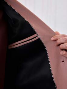 Officeau 男士休闲/商务简约长袖西装外套 - 粉色 - 查看 7