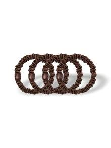 Silk Skinny Scrunchies 深棕色 4 个装 - 深棕色 - 查看 2