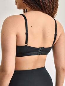 Moonlight&Mama 1 pieza Sujetador inalámbrico de maternidad, color negro, que levanta y recoge, reduce el bulto lateral, con cierre delantero - Negro - Ver 2