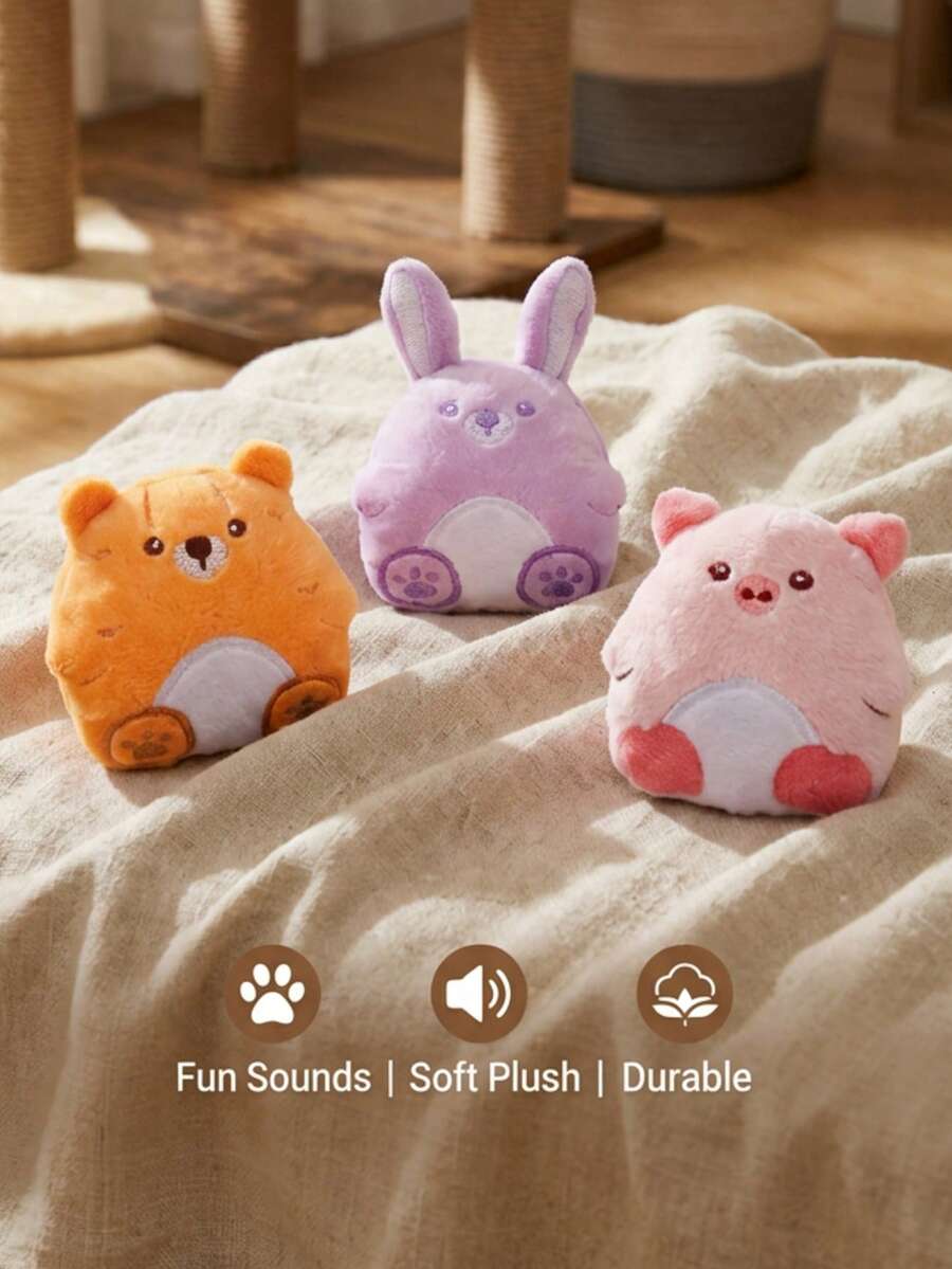 PETSIN Creative Animal Shaped Plush Toy, Containing Sound Paper For Cats To Interact And Play With - Multicolor - View 1
