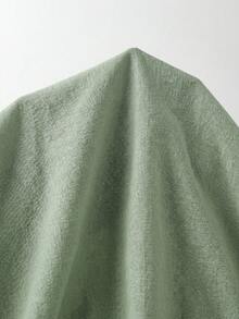 Easowa Quần lửng cotton lanh dáng rộng mùa thu, màu xám xanh, quần đi học/quần công sở cho nữ - Màu xanh lục của thợ săn - Xem 3