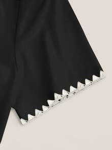 Resyla 女士印花T恤和条纹裤两件套 - 黑色 - 查看 5