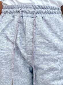 Ngobest Haus Ngobest Haus 男士字母贴布抽绳腰短裤 - 淺灰色 - 查看 3