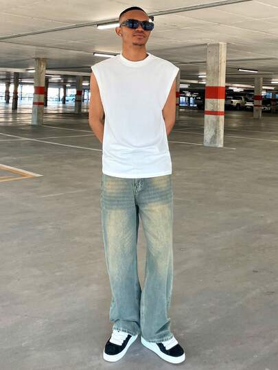 Ngobest Haus Ngobest Haus Camiseta casual de manga corta y cuello redondo de unicolor para hombre, para uso diario