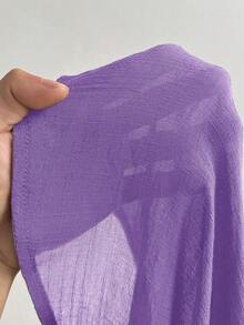 Swim Lushoire Cubrecuerpo sin mangas con cuello en pico de unicolor para tallas grandes - Morado - View 4