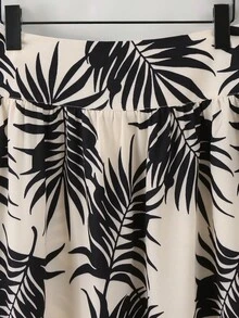 Lyxana Women's Palm Leaf Print Skirt, Vacation Style - Multicolor - View 6