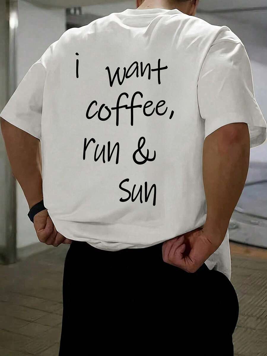 Manfinity Dauomo Camiseta casual de manga corta y hombros caídos para hombre, de verano - Blanco - Ver 1