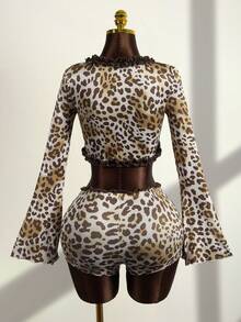 Zestiva 女士时尚蕾丝拼接印花两件套 - 彩色 - 查看 2