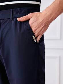 Officeau 男士字母刺绣口袋直筒休闲裤，修身时尚百搭，适合送给丈夫、男友，也适合朋友外出、聚会等场合。 - 寶藍色 - 查看 8