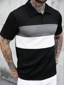 Manfinity CasualCool 日常必备撞色短袖男士Polo衫 - 彩色 - 查看 4