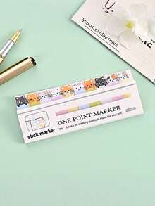 150 Sheets/Pack, Cute Cat-Themed Sticky Note Set-A Must-Have For Bookmarks And Memos, An Office Essential Back To School. - Multicolor - View 3