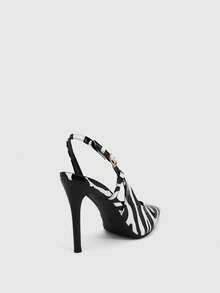 CUCCOO SZL Women's Fashion Commuter Pointed Toe Zebra Print Pumps - Black and White - View 3