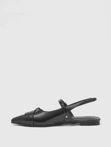 CUCCOO BIZCHIC Women's Fashion Commuter Wear Pointed Flat Shoes - Black - View 10