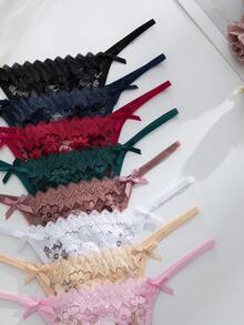 16pcs/Set Romantic Sexy Lace Women's Thong Panties - Multicolor - View 5