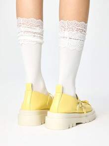 ROMWE Kawaii Women Wedges & Flatform - Yellow Cross - View 5