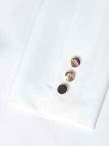 Manfinity Bizformal 男士商务正装披肩领双排扣西装套装，适合工作、婚礼等场合。 - 白色 - 查看 5