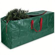 大容量圣诞树收纳袋，采用耐用塑料制成，双拉链封口，防尘且节省空间，配有方便的提手，可重复使用。 - 彩色 - 查看 3
