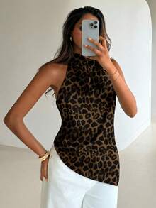 Aloruh 女士性感豹纹露背吊带背心，夏季 - 彩色 - 查看 6