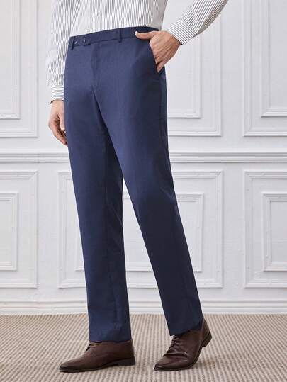 Officeau 男士简约西装裤，适合工作通勤、休闲、商务旅行、新年假期、男士度假穿着，男友风商务休闲裤，修身西装裤，宽松简约，尺码 XS-3XL