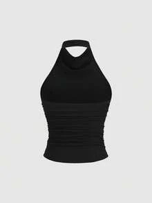 Sweetra New European And American Sexy Backless Romantic Plunging Neckline Textured Design Fitted Slim 3 Pieces Set , Casual Daily Wear, Date, Commute, Versatile For Women - Multicolor - View 5