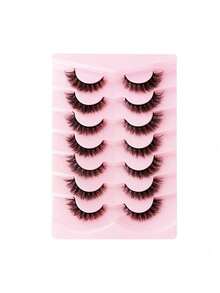 7 Pairs Of Natural Long Transparent Band Cat Eye False Eyelashes, Beginners Exquisite And Comfortable Eyelash For Daily, Dating And Holiday Use Strip Lashes, Lashes, Eyelashes, Fake Lashes - Black - View 16